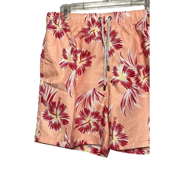 The Endless Summer Swim Trunks Elastic Waistband Quick Dry Floral Pink M L NWT - Picture 2 of 9